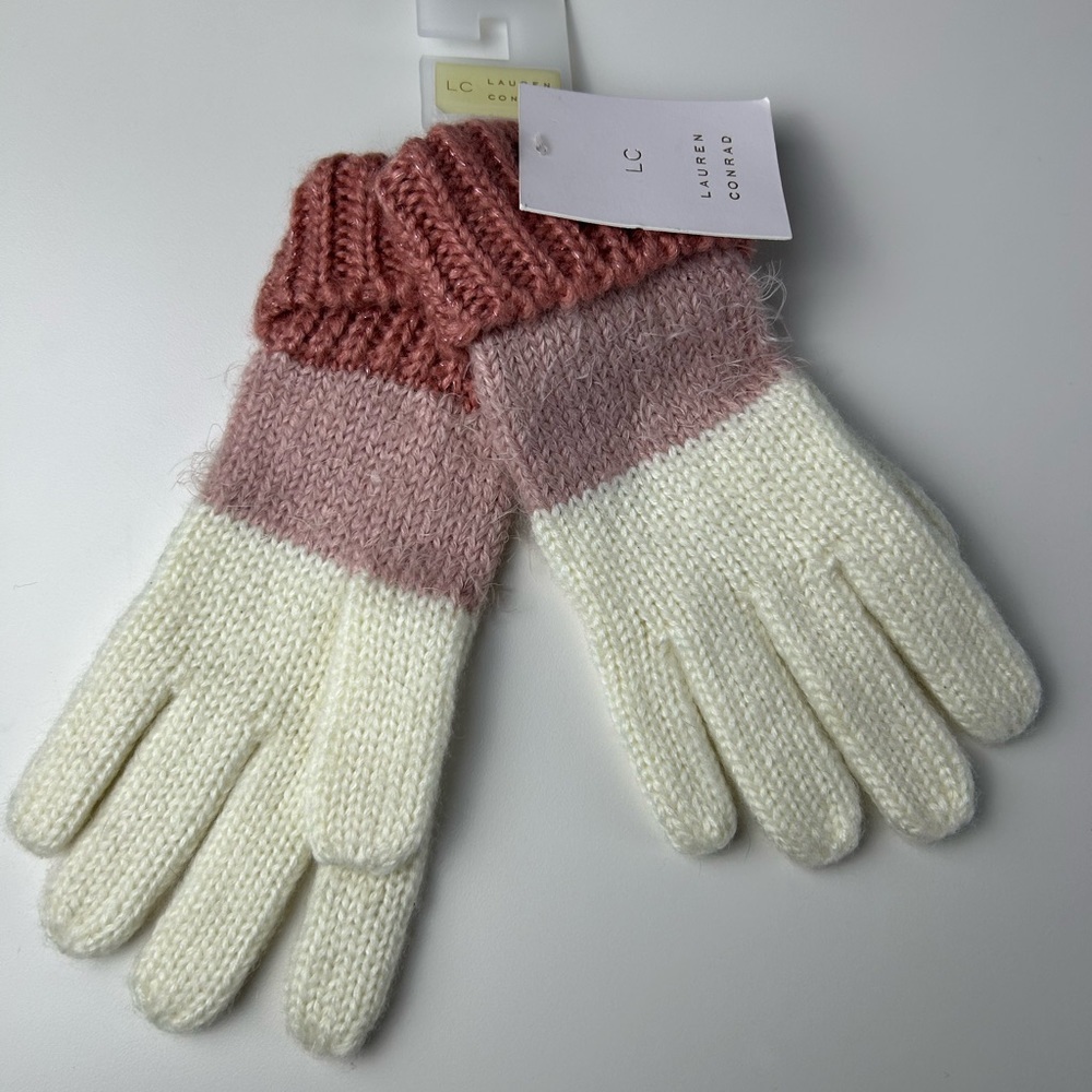 Women's‎ LC Lauren Conrad mixed yarn striped gloves